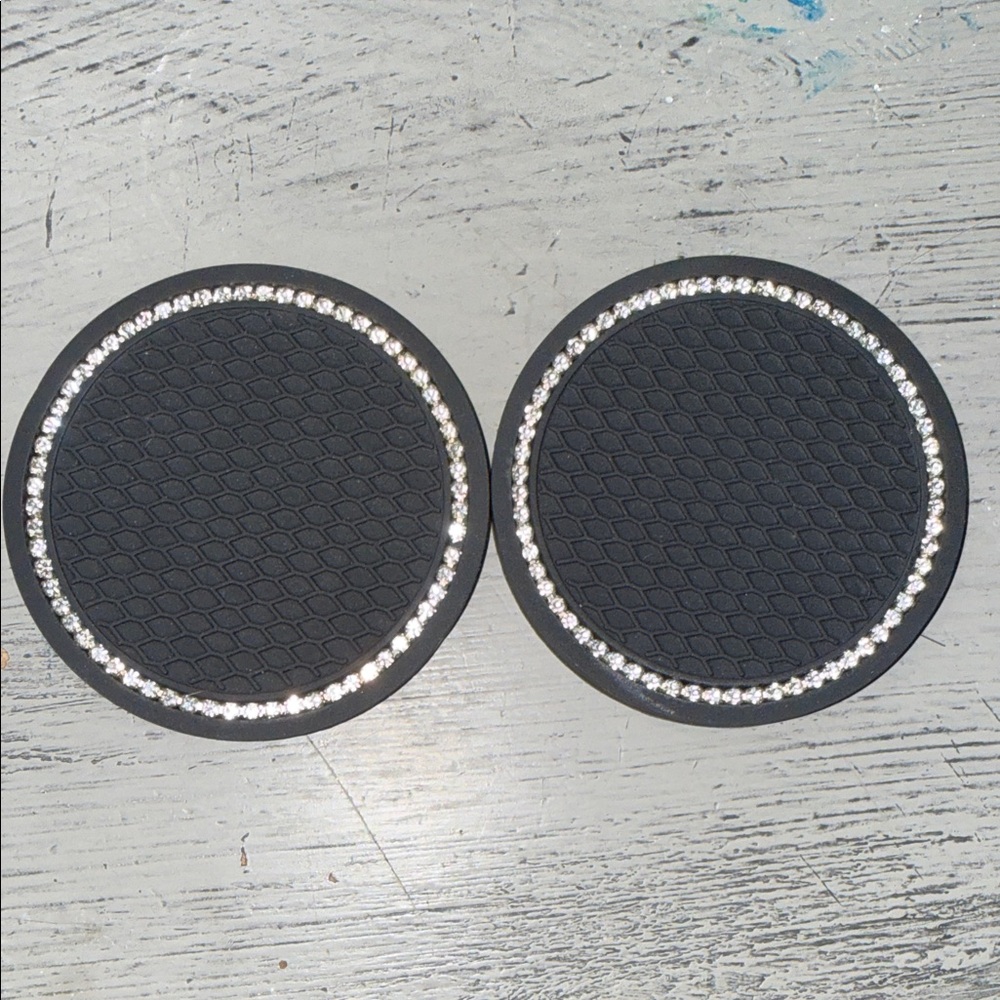 Black Coasters with Jeweled Boarders